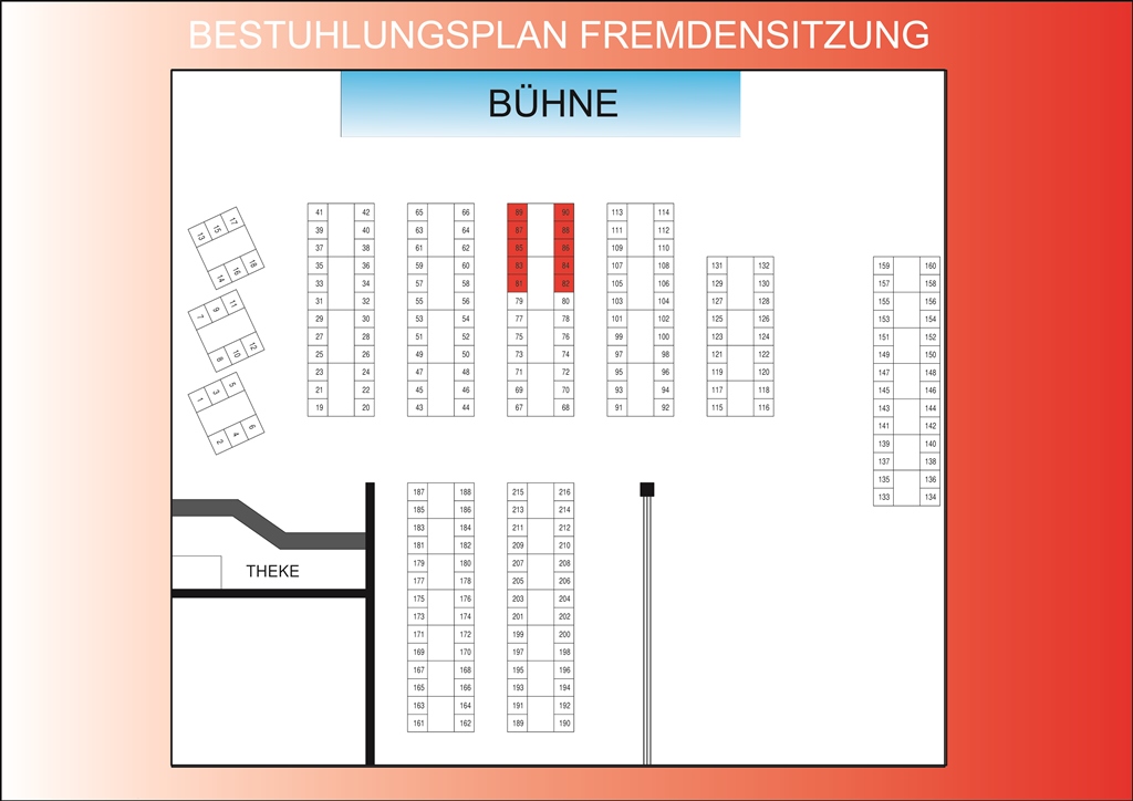 Bestuhlungsplan Fremdensitzung